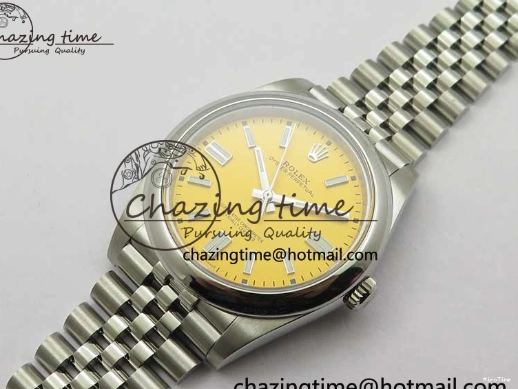 MiroTime 0429 BestValue Oyster Perpetual 41mm 124300 BP Maker Best Edition Yellow Dial on SS Jubilee Bracelet A 2642